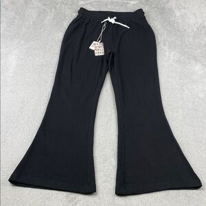 NEW Known Supply S  100% Organic Cotton Fortuna Pant Black Flared Pants